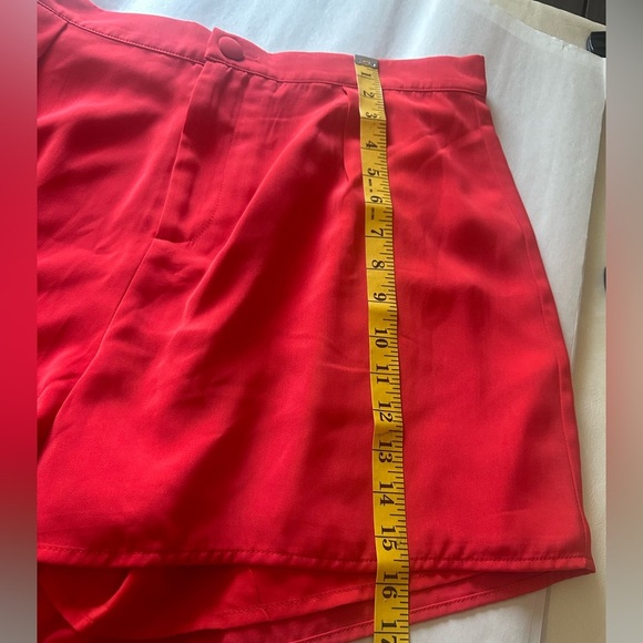 Lulu's Red High Waist Shorts Vibrant and Tailored - Picture 11 of 11